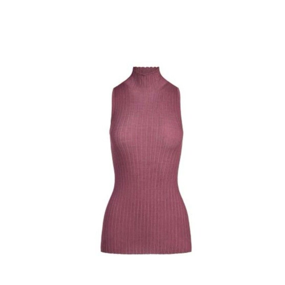 Skims Sheer Knit Mock Neck Tunic Beet